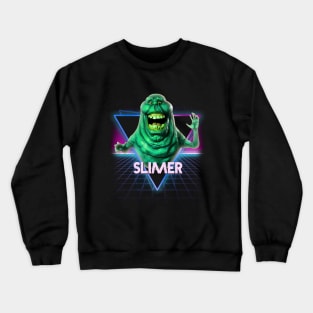 Slimer Ghostbusters Retro 80s Neon Landscape Crewneck Sweatshirt